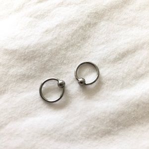 Surgical steel 18g hoops 7mm inner diameter